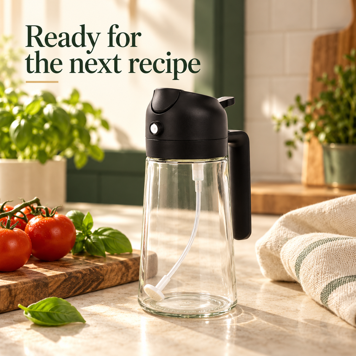 470ml Glass Oil Spray and Pour Bottle for Your Kitchen Routine