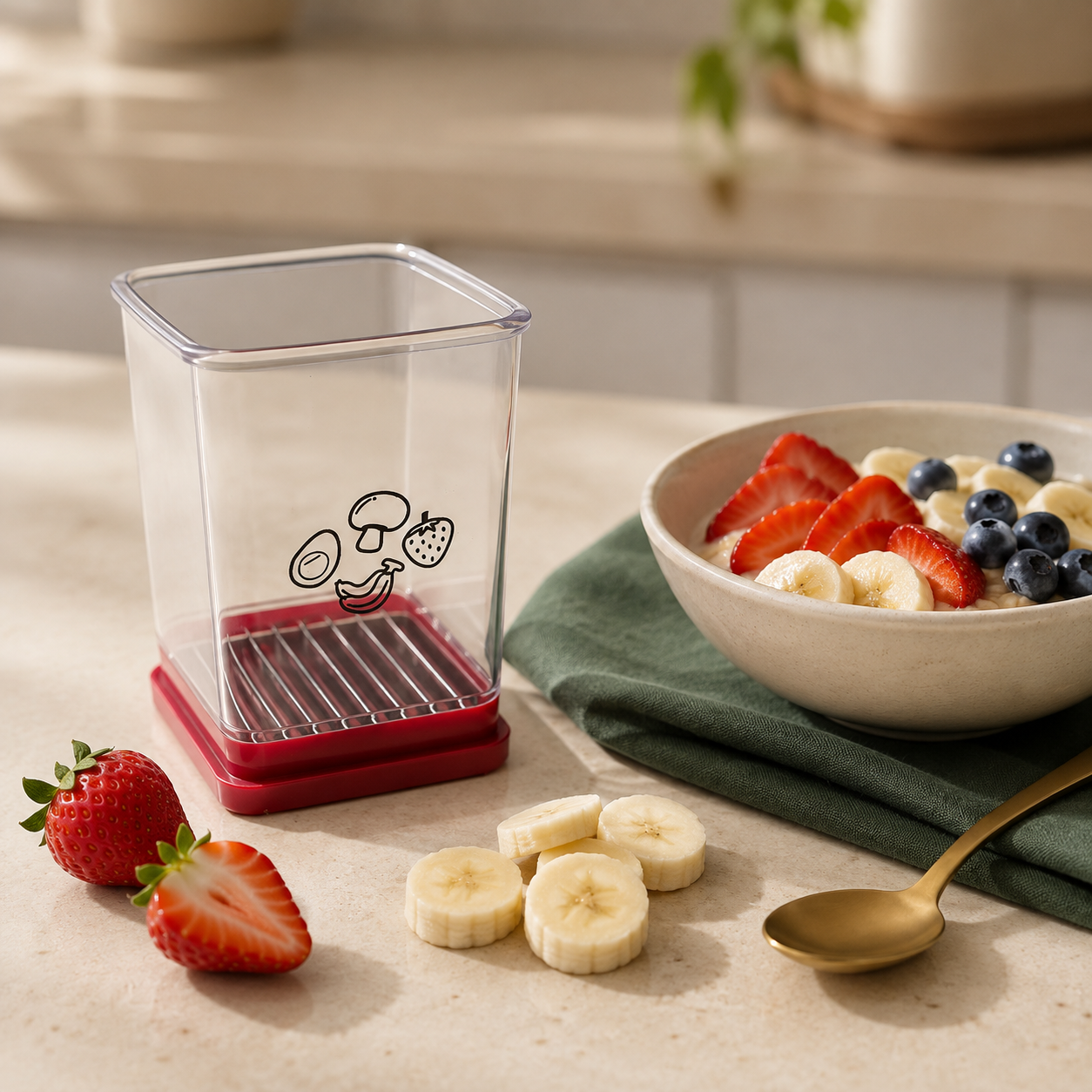 Prep Fresh Fruit Faster with the Quick-Press Slicer Cup