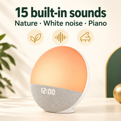 White Sunrise Clock and Bluetooth Light — A Thoughtful Bedside Gift Draft