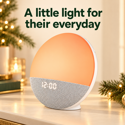 White Sunrise Clock and Bluetooth Light — A Thoughtful Bedside Gift Draft