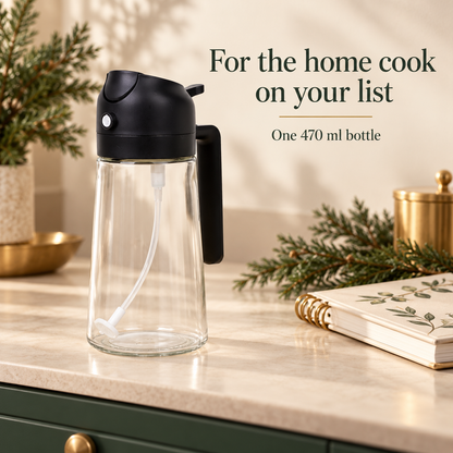 470ml Glass Oil Spray and Pour Bottle for Your Kitchen Routine