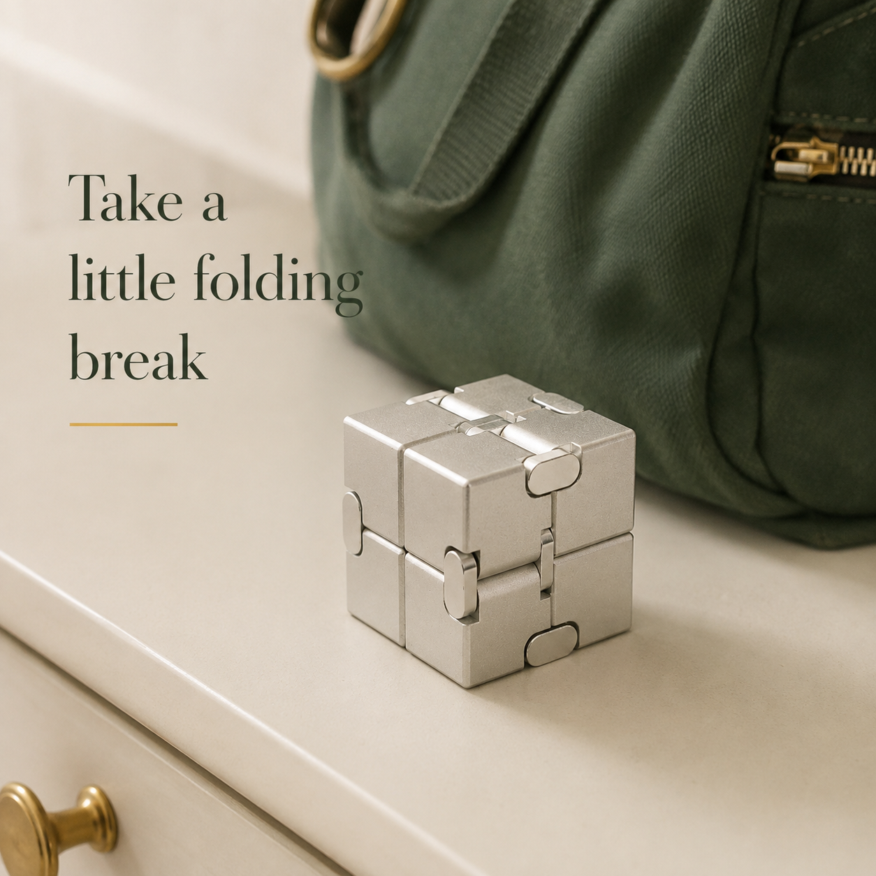 Metal Infinity Cube – A Compact Folding Fidget for Your Desk
