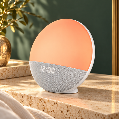 White Sunrise Clock and Bluetooth Light — A Thoughtful Bedside Gift Draft