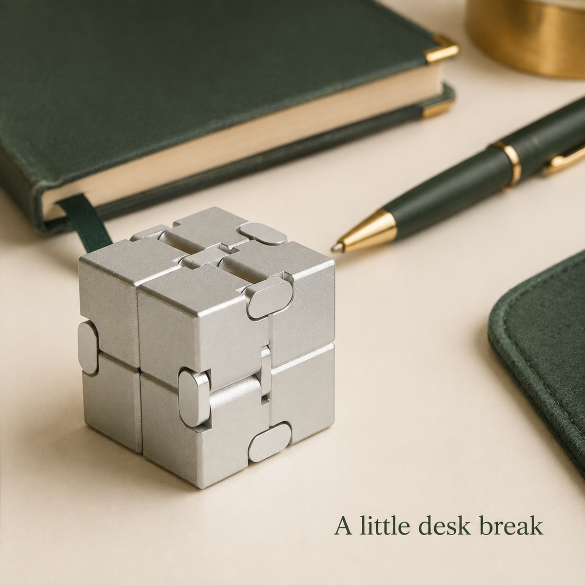 Metal Infinity Cube – A Compact Folding Fidget for Your Desk